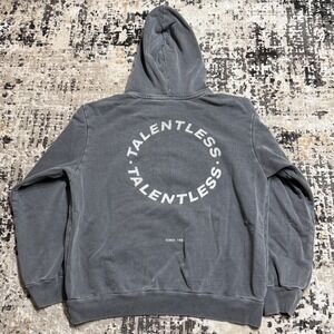 TALENTLESS Hoodie XL Gray Washed Logo Heavyweight Pullover Scott Disick